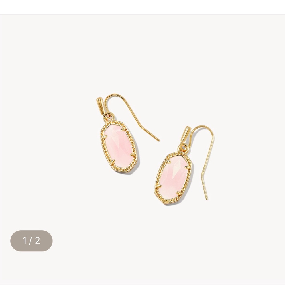 Kendra Scott Rose Pink Gold Drop Earrings
